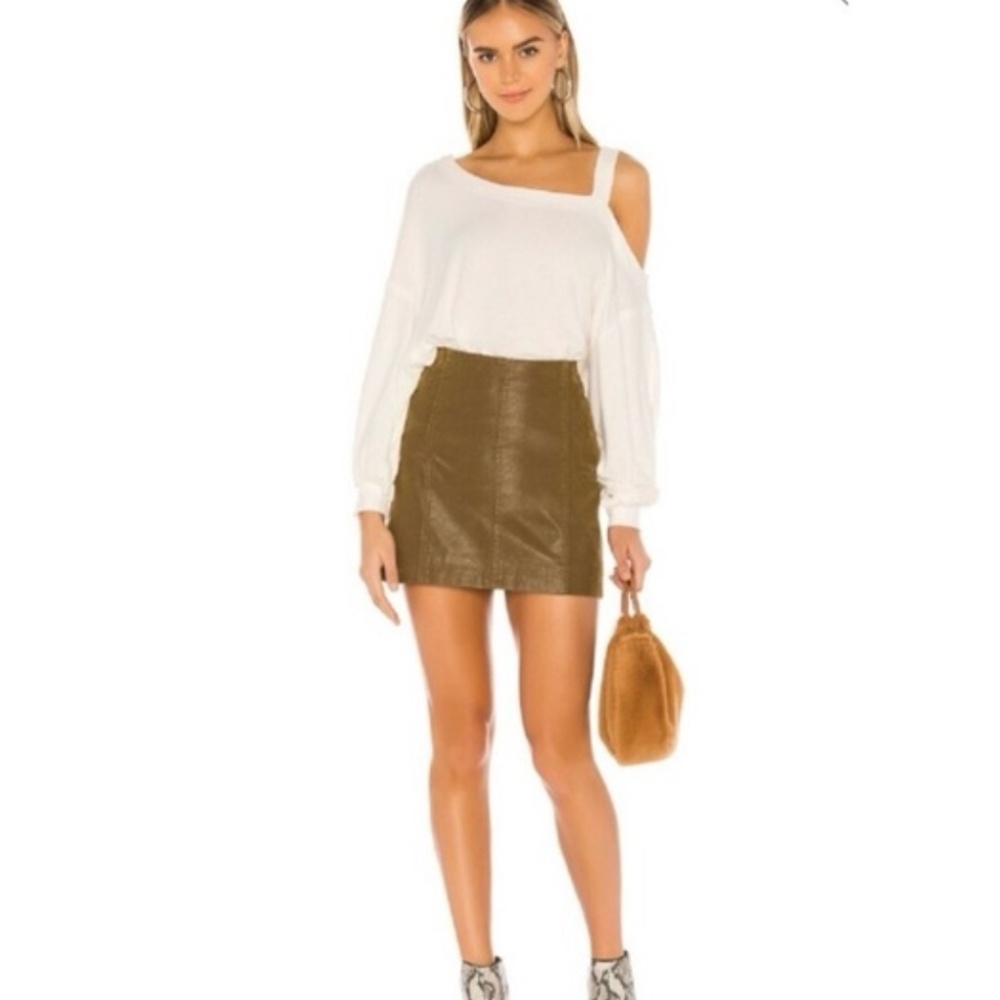 NEW Free People Modern Femme Vegan Leather Skirt